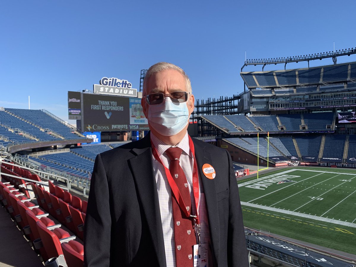 DrSamForman's tweet photo. Just received first dose of Moderna vaccine at Gillette Stadium as MA Medical Reserve Corps. Itching to jab others in upcoming immunization campaigns. https://t.co/Uwmq8eju79