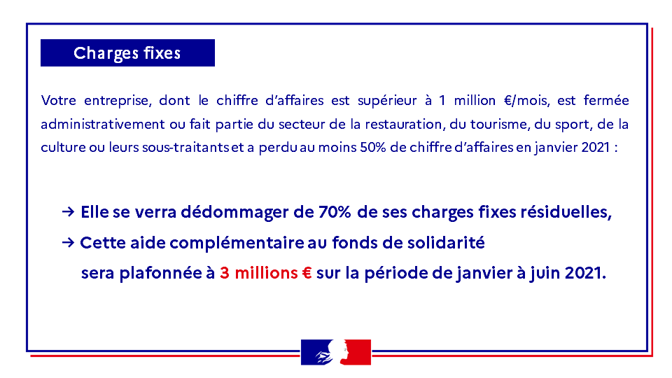 Economie_Gouv's tweet photo. 🔴 #Covid19 | De nouvelles mesures s’appliquent pour les #entreprises les plus impactées : 
📌 Les coûts fixes peuvent désormais être pris en charge sous conditions. Cette aide vient en complément du #FondsDeSolidarité.
Plus d'infos ➡ https://t.co/ebdEUZvrnh
#Thread https://t.co/OMqKgujkln