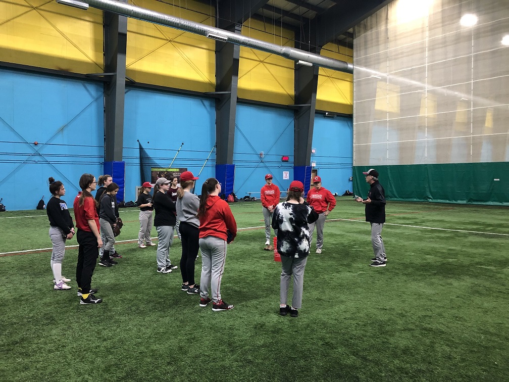 MarkHealyNL's tweet photo. Lots going on in week 3 of the @baseballstjohns &amp; @NLGirlsBaseball #WinterBall program. Coach #TroyCroft with a close on eye #Hitting. Coach #BobMorgan talking #Infielding. Coaches @CK2_CK2 and @HealyMaddi talking #Outfielding. Coach @ShellyH6 working them hard at #Agility. https://t.co/KLY9UvC8O4
