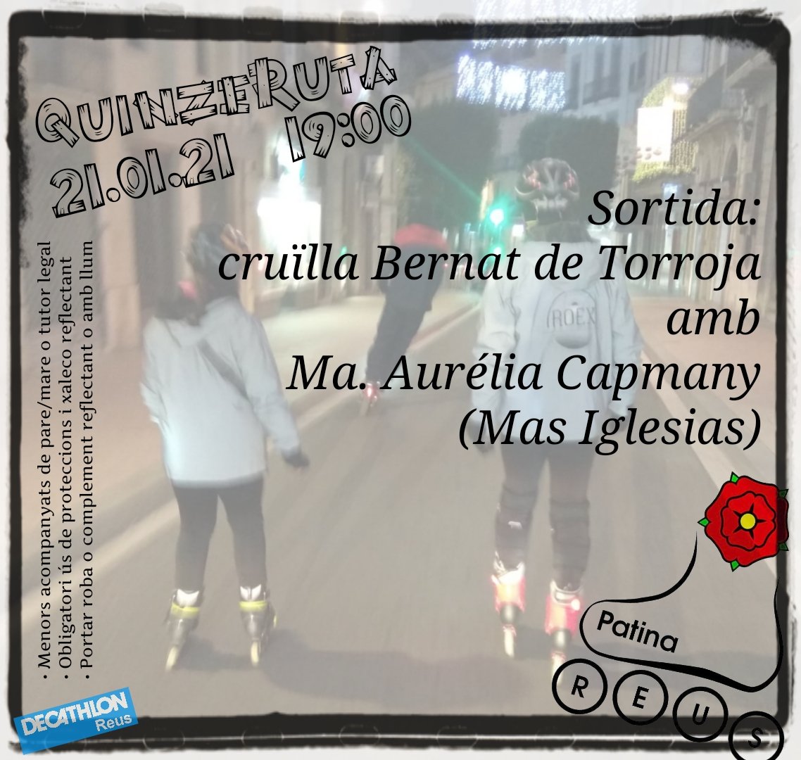 reuspatina's tweet photo. #ruta #nocturna #rutanocturna #dijous #reuspatina #decathlon #decathlonreus #reus #dereus #igersreus #raconsde_reus #igers_reus #somdereus #magradareus #patinar #patinaje #dia_de_patines #patines #roller #magradapatinar #oxelo #mf500 https://t.co/0rhivDmFfp