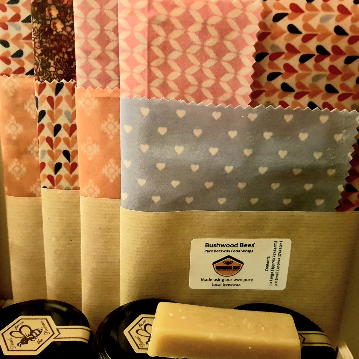 Let's all do our bit to reduce plastic usage. We now sell beewax wraps made from our own beeswax to cover bread, wrap cheese/sandwiches &amp; for covering food. Small steps first...

bushwoodbees.co.uk

#NoPlasticFantastic #microplastics #savetheplanet