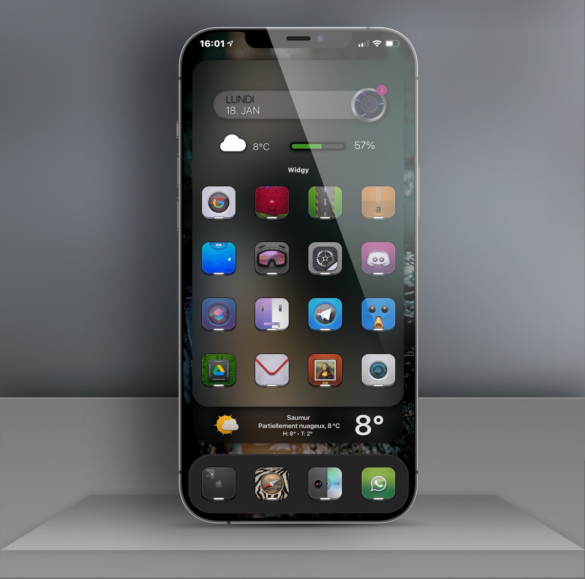 TeboulDavid1's tweet photo. Monday ... afternoon, changed my Widgy and minor tweaks โก๏ธ
.
.
๐ Icons @Attairdu57slm & @MtK__Design lightAE
๐ RealWeatherV1 @thewaytozion
.
.
#iPhone12ProMax
#ios14homescreen
#ios14icons
#nojailbreak
#wallpaper me
@screenshot_pro
#iOS144beta2
#Widgy me https://t.co/HGYTC6CaYa