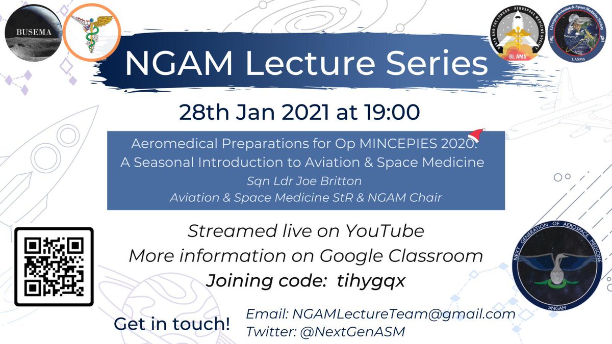 BLAerospaceMed's tweet photo. The first of the @NextGenAsM Lectures is happening later this month, 28th Jan at 19:00 (GMT). 
https://t.co/OFFacwfTov https://t.co/QMVDNivdIY