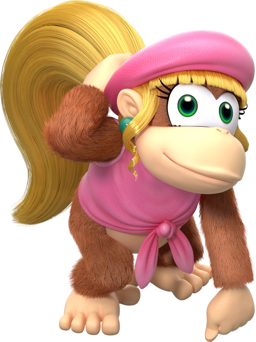 Dixie Kong: Inkbrush NouveauI really chose this because the Inkbrush has more in common with Dixie’s hair-attacks then any other weapon. I went with the Nouveau version because it comes with the Baller special, which is something I can see her using instead of splashdown.