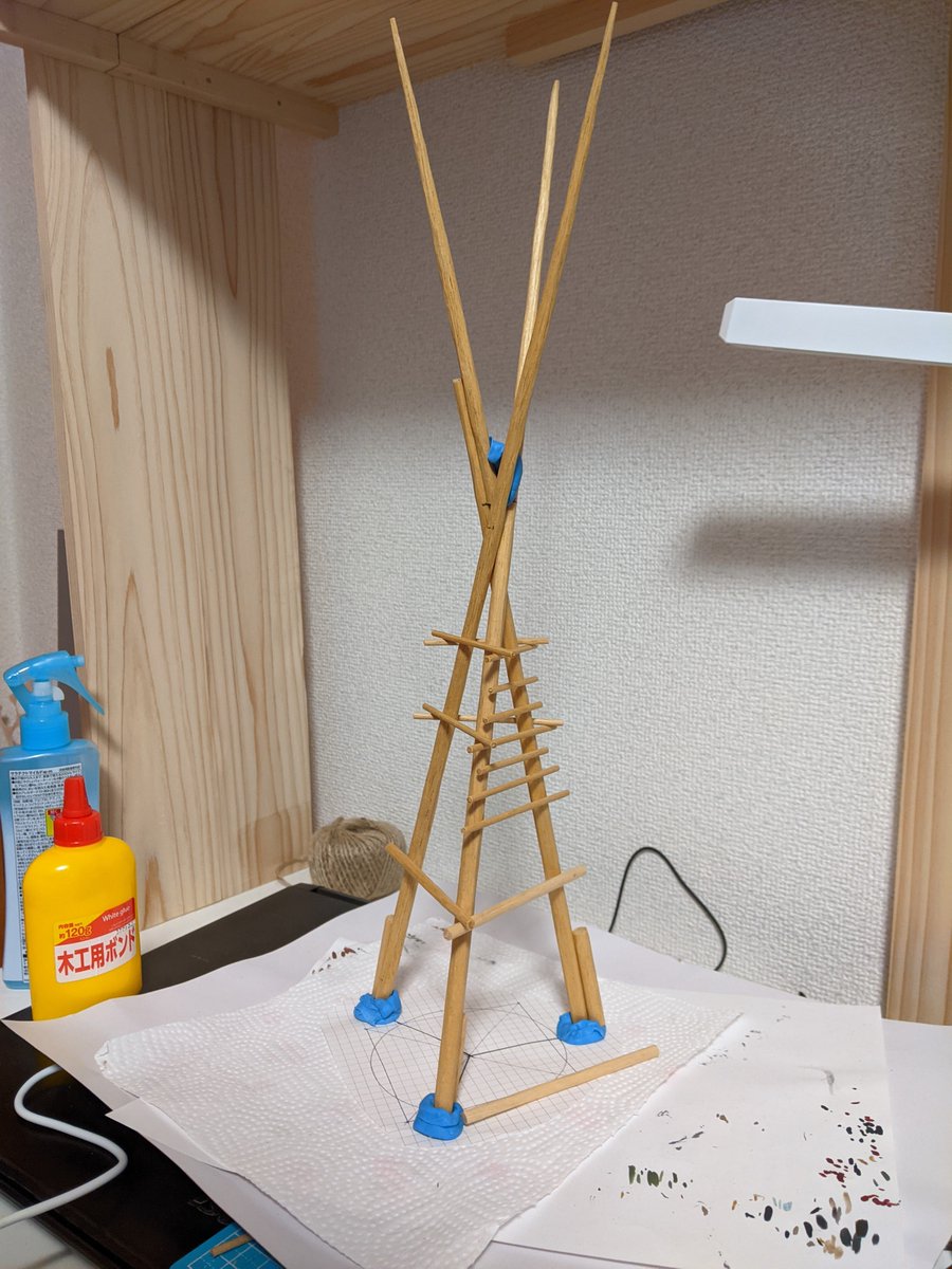 JonathanVigurs's tweet photo. That's my #PrincessMononoke watchtower completed!

#TokyoSkyTree in the background.

#terrainbuilding #terraincrafting #tabletopterrain #tabletopgaming #modelscenery #modelterrain  #wargaming  #wargamingterrain #scalemodelling #ghibli #studioghibli #princessmononoke https://t.co/Z65Oq8mcpQ