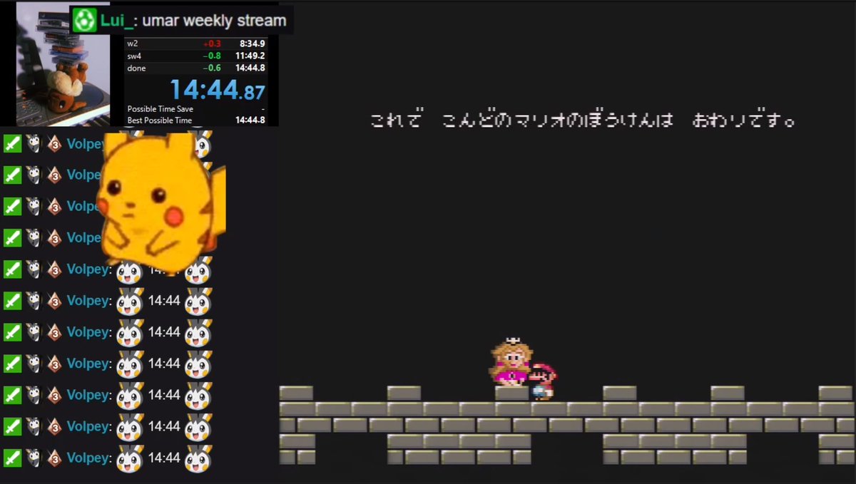 Volpey's tweet photo. the madman @pogyo_chan did it, first 14:44 in low% poggers https://t.co/CQXnjvN0Fl