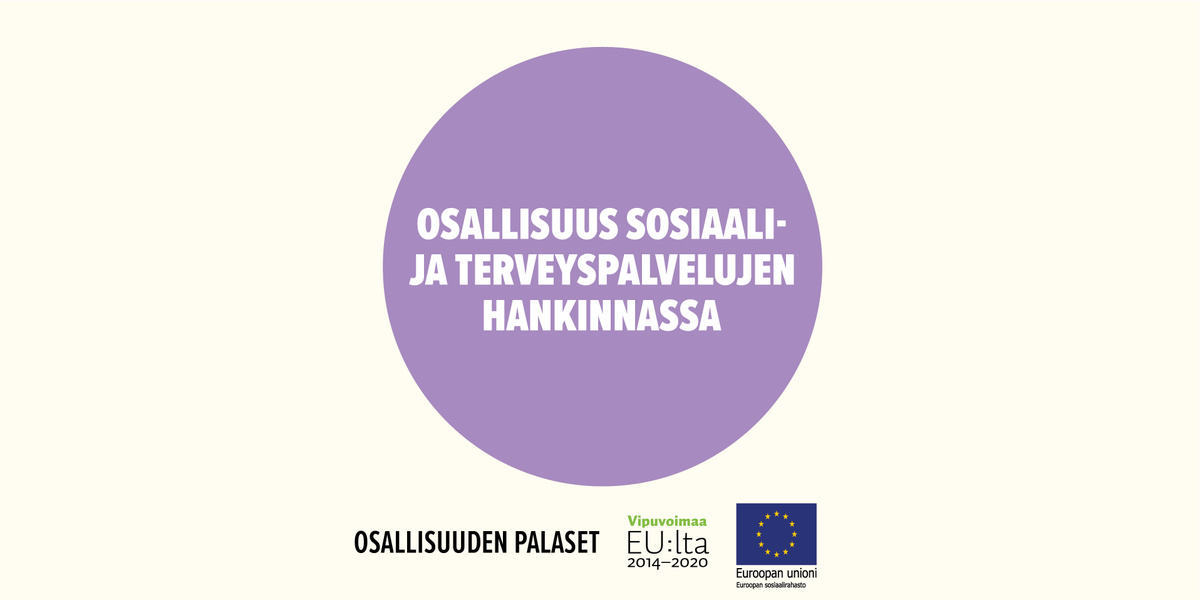 yhtaosallinen's tweet photo. Paljon palveluja käyttävät ja heidän läheisensä voidaan osallistaa sote-palvelujen hankintojen kilpailutukseen, sen suunnitteluun sekä toteutukseen. 💡

Lue, miten varmistetaan palvelujen käyttäjien äänen kuuluminen hankintaprosessissa: https://t.co/HlU49LcaOk
#osallisuus #ESR https://t.co/NzPbrv9cJf