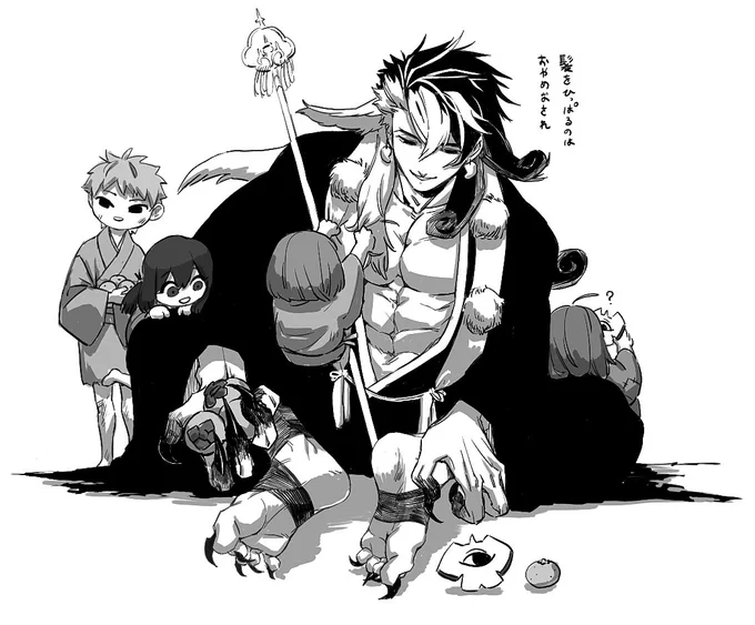 どこ行ってもなぜか子どもが寄ってくる道満 