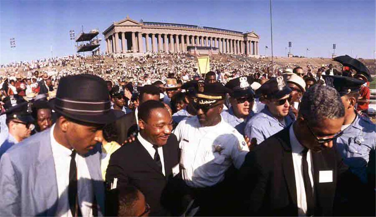 That July, he addressed a large crowd at Soldier Field and marched with 5,000 to city hall to post a list of demands to the Mayor (Daley at the time). Since Mayor Daley controlled everything in the city, if the campaign could change his mind, conditions could drastically change.