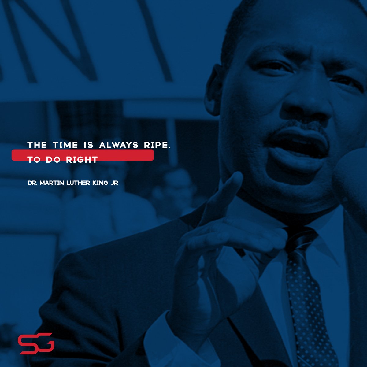 Happy MLK Day!

We must use time creatively, in the knowledge that the time is always ripe to do right. 
#MLKDAY