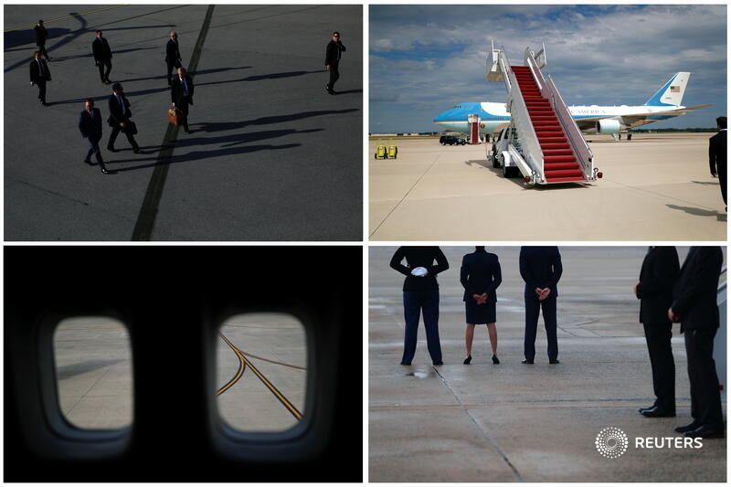 On Wednesday, Trump will leave the White House for the final time as the 45th president of the United States, taking his final flight on the Marine One helicopter to Joint Base Andrews, where he will board Air Force One for Florida  https://reut.rs/3nZ77HY&nbsp; 7/7