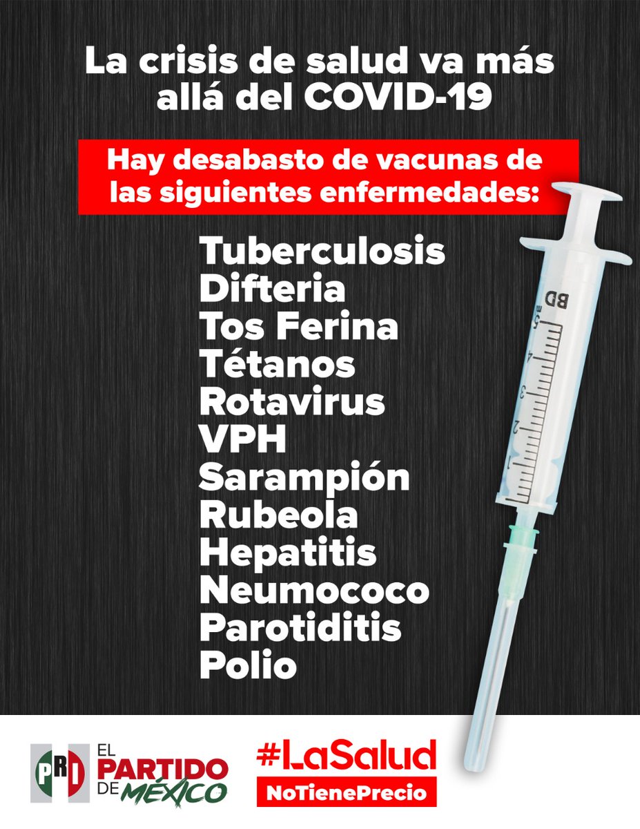 ONMPRI NACIONAL (@onmprinacional) on Twitter photo Morena juega con la salud de l@s mexican@s al fracasar en la vacunación de por lo menos 12 enfermedades.
#LaSaludNoTienePrecio
<a href="/alitomorenoc/">Alejandro Moreno</a>
<a href="/caroviggiano/">Carolina Viggiano</a>
<a href="/PRI_Nacional/">PRI</a> Morena juega con la salud de l@s mexican@s al fracasar en la vacunación de por lo menos 12 enfermedades.
#LaSaludNoTienePrecio
<a href="/alitomorenoc/">Alejandro Moreno</a>
<a href="/caroviggiano/">Carolina Viggiano</a>
<a href="/PRI_Nacional/">PRI</a>