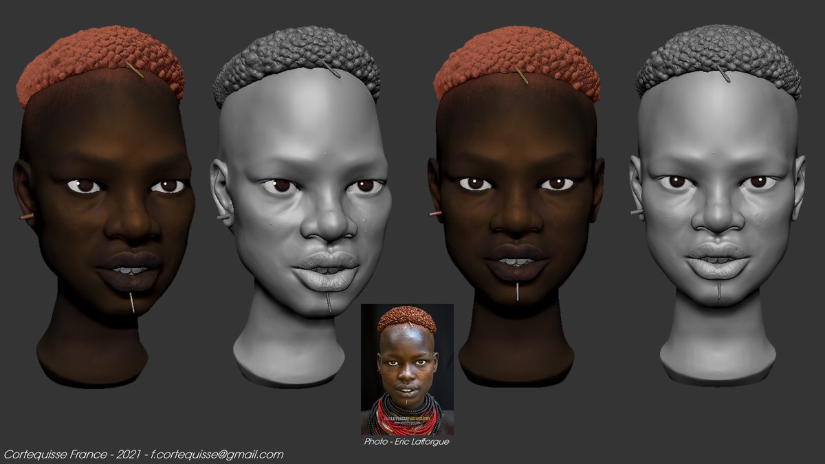 FCortequisse's tweet photo. Hello you!  

Today, I took some time to sculpt this wonderful person captured by Eric Lafforgue. 

Hope you like it ! If you do, expect more soon since I need to practice my realistic sculpting skills.  

#portrait #zbrush #sculpture #CGI https://t.co/tHPksI0Rq1