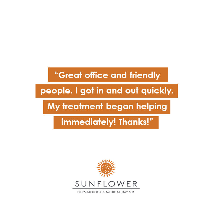 SunflowerDerm's tweet photo. We love reading reviews! We always strive to deliver experiences like these. Thank you for the feedback. 
#dermatology #skincare #skingoals https://t.co/iXm6Aj4KRF