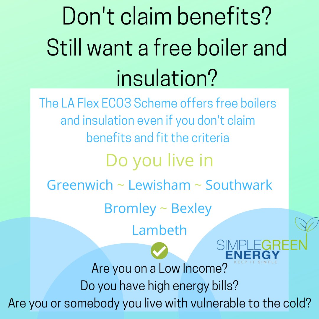 Simplegreenene1's tweet photo. ❗If you don't claim benefits and still want a free boiler YOU CAN STILL GET ONE! ❗
❗If you don't claim benefits and still want a free boiler YOU CAN STILL GET ONE!
#london #energy #ecoscheme #governmentgrant #gasengineers #free #signup #heating #service #ecoenergy https://t.co/zjQeYXkGxW