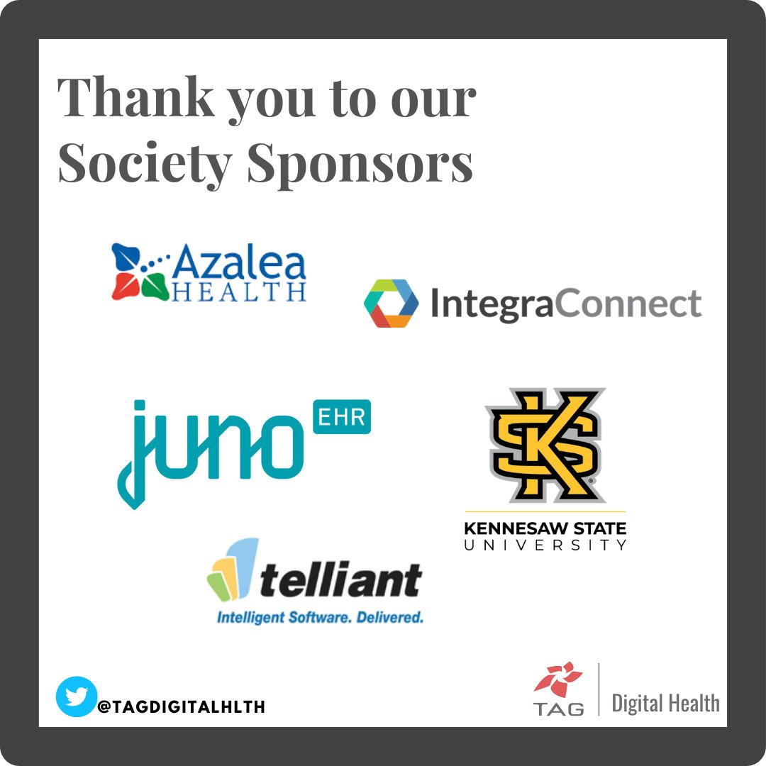 TAGDigitalHlth's tweet photo. As we embark on 2021, we look forward to bringing you exceptional content via engaging events throughout the year. In our efforts to do this, we would like to thank our Society Sponsors for their support: @AzaleaHealth @IntegraConnect1 @ColesCollege @DSSHealthIT @TelliantSystems https://t.co/LXb29jgUHd