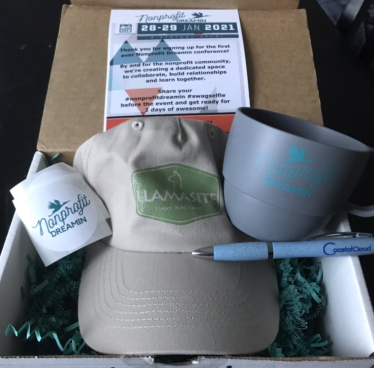 I was so excited to get my <a href="/NonprofitDream/">Nonprofit Dreamin</a> conference swag! Thanks to the organizers and sponsors. Really looking forward to this event! #nonprofitdreamin #swagsellfie