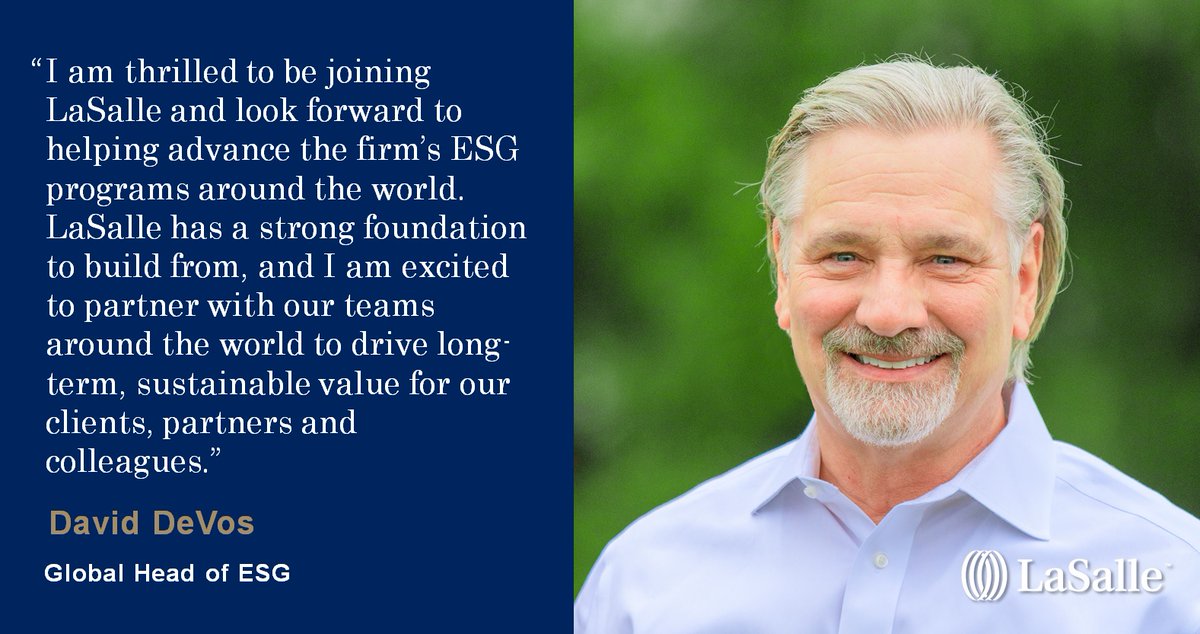 Today we are pleased to announce the hiring of David DeVos as our Global Head of ESG and Elena Alschuler as Vice President of Sustainability in the Americas, furthering our commitment to ESG leadership: ow.ly/EICd50Dbs9S

#ESG #Sustainability #InvestingTodayForTomorrow