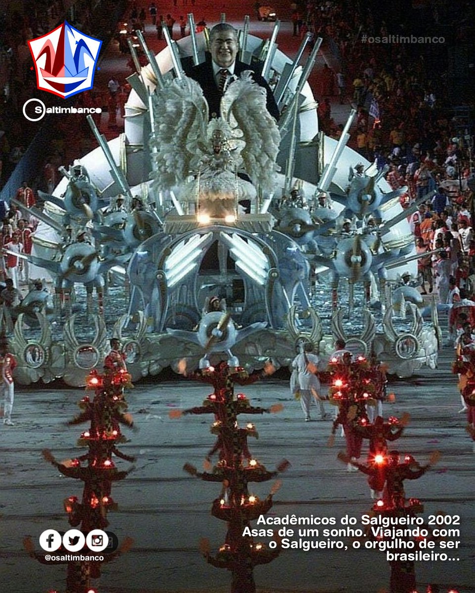 osaltimbanco's tweet photo. 🎭 Acadêmicos do Salgueiro 2002
🔸 Enredo: Asas de um sonho. Viajando com o Salgueiro, o orgulho de ser brasileiro...
🎨Carnavalesco(a) : Mauro Quintaes
🏆 6° lugar (Grupo Especial) 
📷 Acervo Bloch Editores 
.
.
 #salgueiro #salgueiro2002 #carnaval2002 https://t.co/c5VUbWQz1C