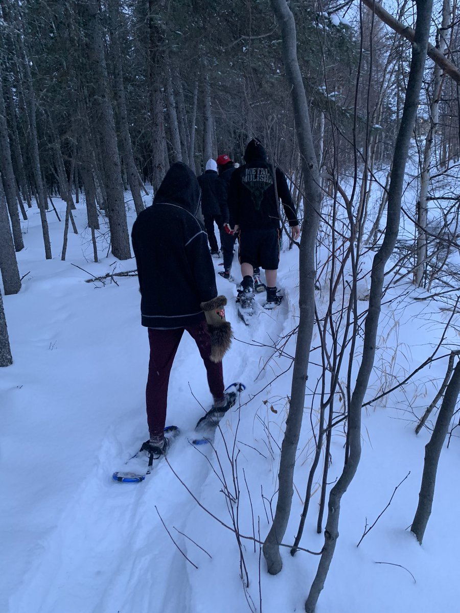 JAndrews1979's tweet photo. First day back with students since before Xmas. Starting the day off with a little #VitN and some #snowshoe action with my PE20 class. #shortsinJanuary #physed #rabbit #gah #wapos https://t.co/Jmel7Jdh17