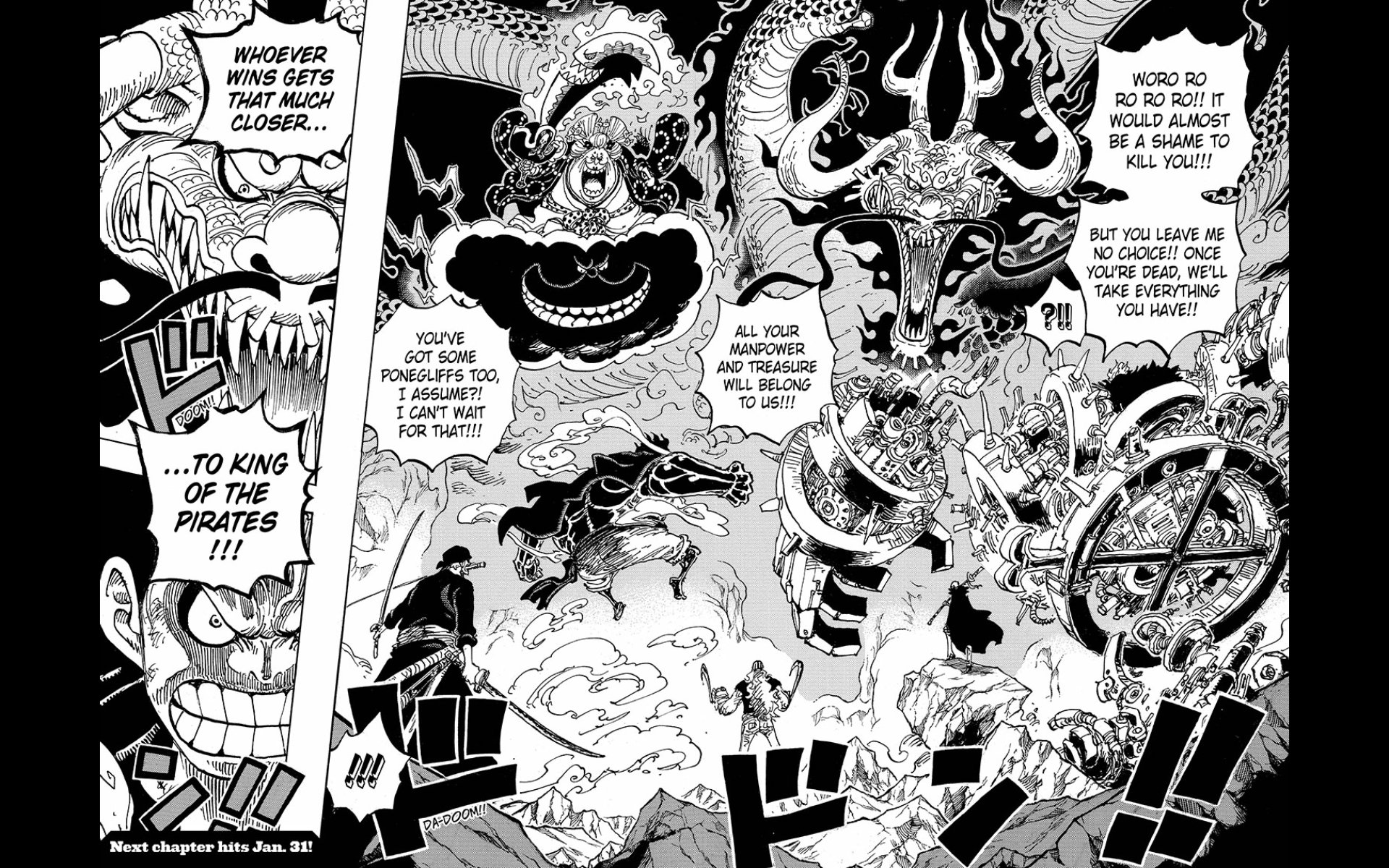 Zoro, Law, and Killer Take Down Big Mom!