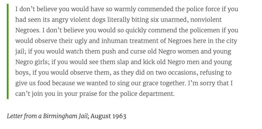 KahlilSimplis's tweet photo. Since the media will never show Dr. King quotes condemning white power and privilege, here are a few ✊🏾 https://t.co/vv54ikTzxY