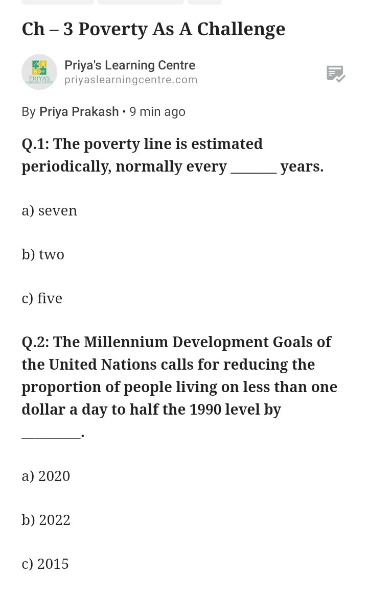 PriyaPrakash11's tweet photo. Discover more about Poverty As A Challenge 👉 https://t.co/iYE2JYurzF
#cbsesyllabus #CBSE #cbseexams #grade9 #ncertnotes #poverty #povertychallenges #povertyinindia #UnitedNations #NSSO #povertyline #NCERT #Employment #employmentschemes #polity #politynotes https://t.co/86XIRhonHL
