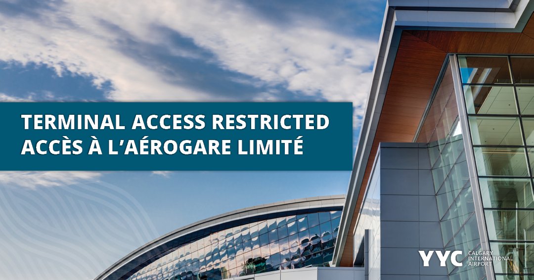 FlyYYC's tweet photo. Coming to YYC? As of Jan. 18, only passengers with valid boarding passes and employees on-duty can enter the airport. Exceptions found here https://t.co/pScTs4Fgch and on next message➡️
#FlyHealthyYYC https://t.co/VuYR2GTOSb
