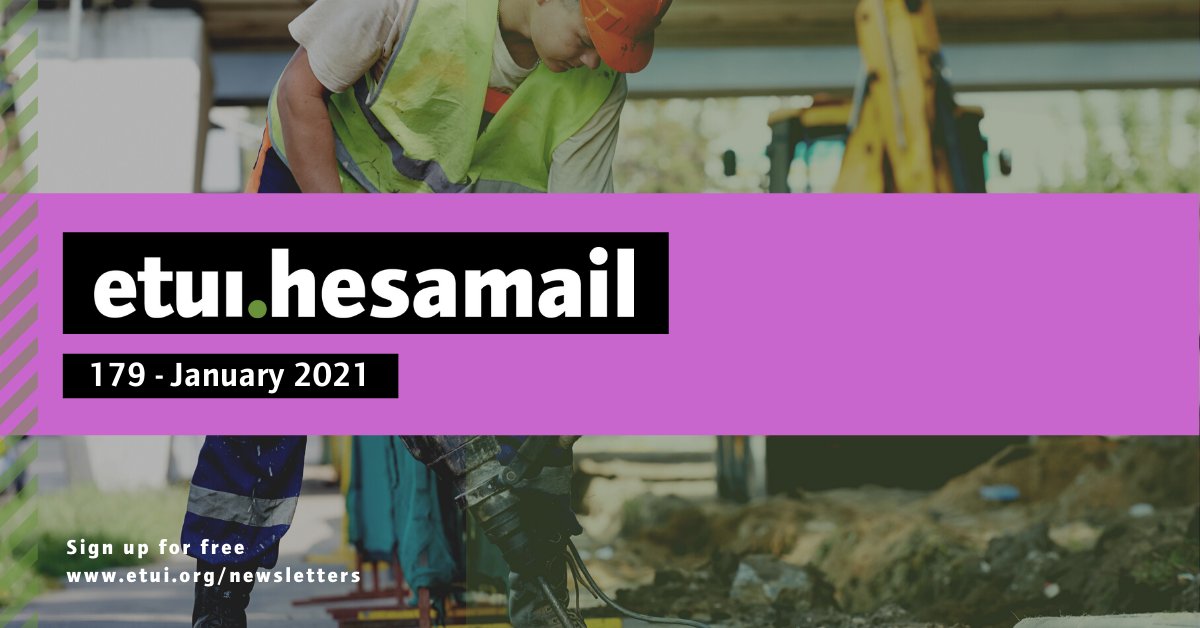 ETUI_org's tweet photo. 🗞️Our newsletter on #OSH #hesamail is out!
🔹OSH overview in #Benchmarking2020
🔹ETUI Conference on Strategic Litigation
🔹#Covid_19 & remote-only companies
🔹Court case over workers’ right stop during Covid
↪️https://t.co/JoPAFQn1Rg https://t.co/Zu7dKKC9gn