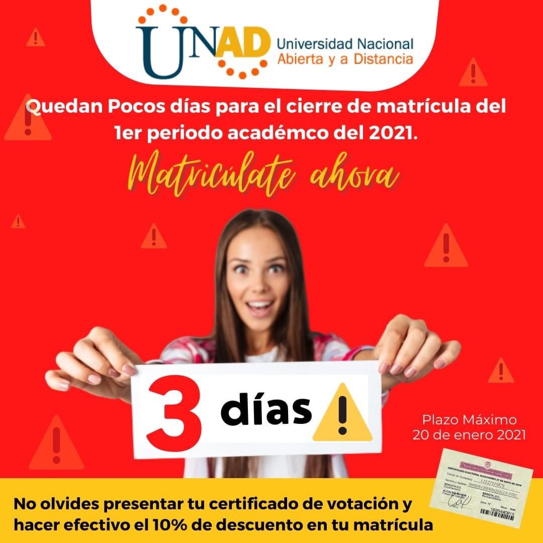 EcacenValledup's tweet photo. Aprovecha y matricúlate, da el primer paso en este 2021 para cumplir tus sueños de ser Contador Público. https://t.co/1enH0OSgX4