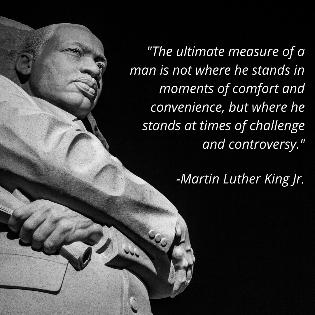 LeahyIFP's tweet photo. Martin Luther King Jr. was the voice of #strength and #courage during an extremely difficult time. In today's climate, the same voice of #wisdom continues to echo, encouraging us to stand strong and united. Happy #MartinLutherKingJr Day! 

#mlk #wordsofwisdom #quote https://t.co/eCEOiTx7Uv