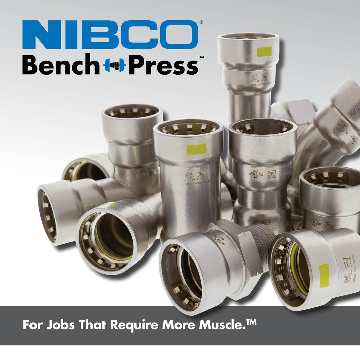nibcoinc's tweet photo. NIBO proudly introduces #BenchPress and #BenchPressG, a line of carbon steel fittings! These heavy-duty fittings feature stainless steel grip rings and separator rings that ensure premium performance for jobs that require more muscle. Learn More:  https://t.co/WTgbdNJ0kj https://t.co/UYGCq1l0ab