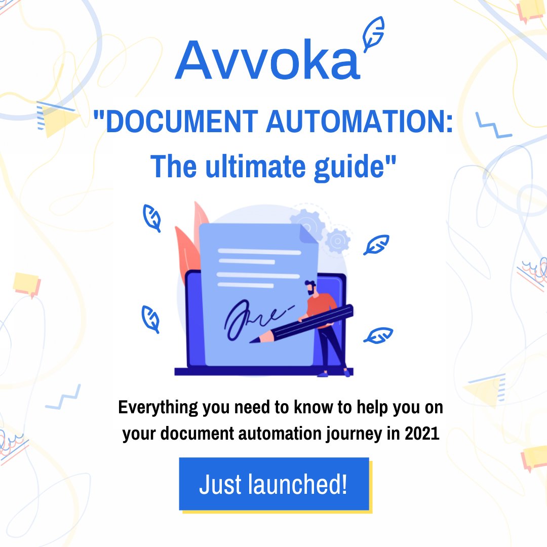 avvokadocs's tweet image. At last our “Document automation: the ultimate guide” has been released!
📖This #guide will tell you everything you need to know about #documentautomation, as well as planning and executing a document #automationproject.
hubs.ly/H0D-hpB0 #nocode #lawtech #automation #law