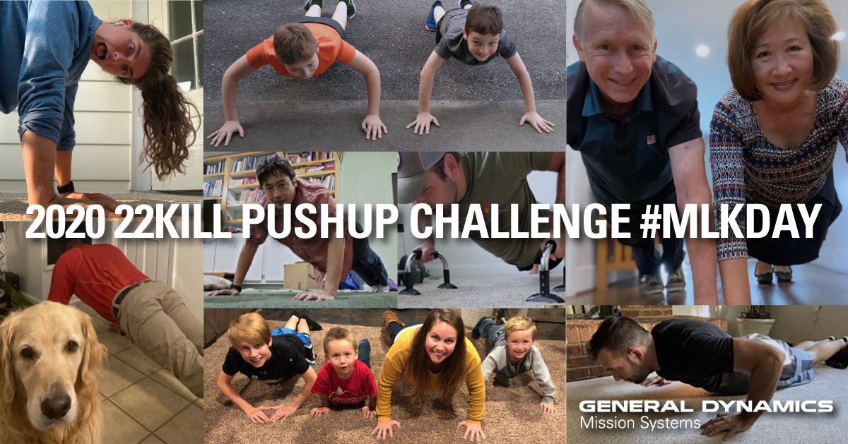 GDMS's tweet photo. Last year we had several employees participate in our #22KillPushupChallenge to bring awareness to veteran suicide.
It’s causes like this that we want to be of service. That’s our #MLKDay commitment. https://t.co/0gyQD0IRmy