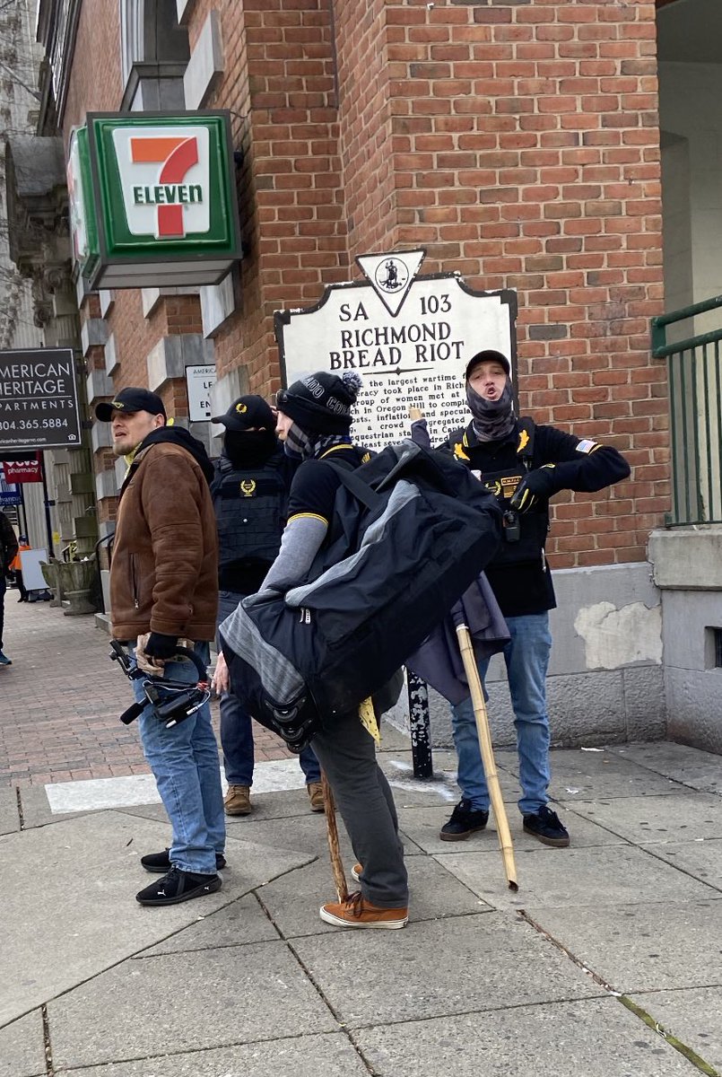 four proud boys with a direct line of sight to the virginia capitol building just asked me where the capitol is and if i’ve seen any antifa