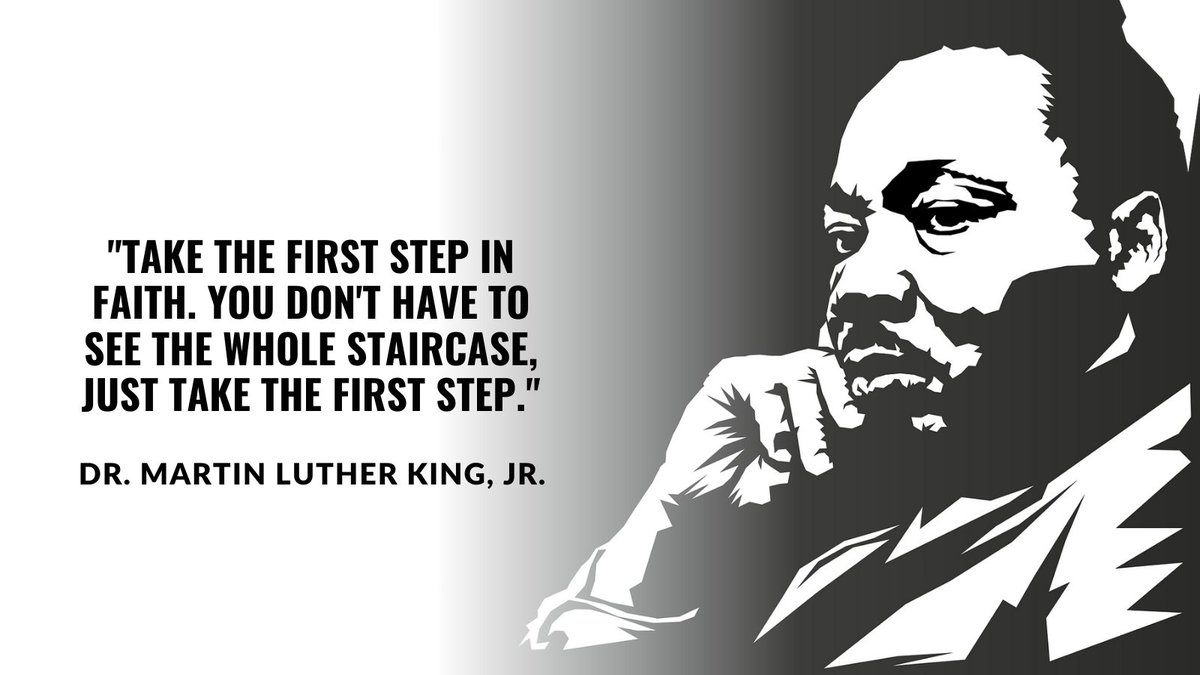 firstgen_5's tweet photo. Remembering the life & legacy of Dr. King today & always. Let us all have the courage to take the first step. #MLKDay #ToGoingFirst #FirstGeneration https://t.co/FKA0R5FZCm