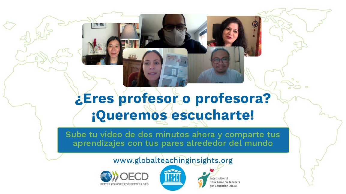 Hemos recibido excelentes videos de #docentes de todo el mundo que comparten sus innovaciones durante la crisis del #coronavirus 

Los profesores tienen hasta el 20 de enero para enviar un video 📽️➡️ bit.ly/ShareYourInSig…

#GlobalTeachingInSights