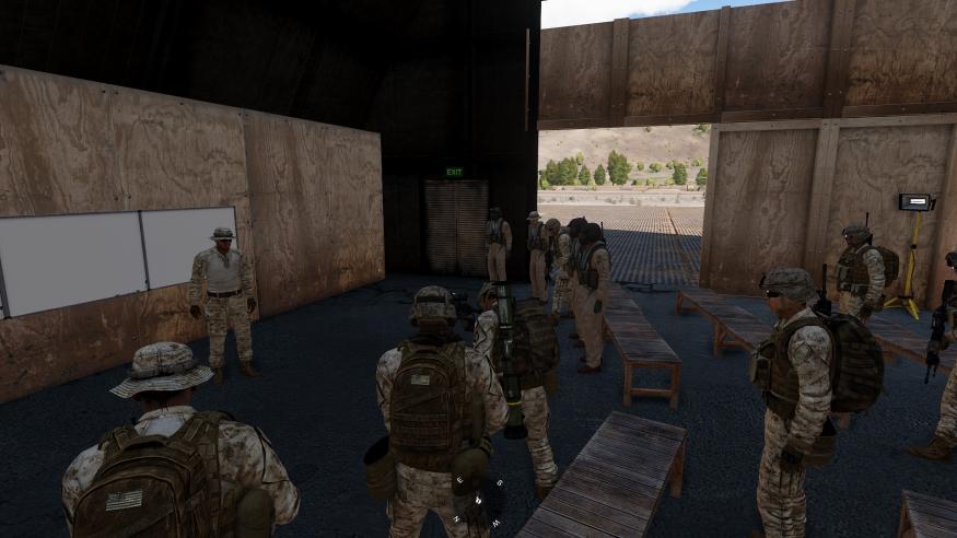 MarineBrigade's tweet photo. Operation Desert Resolve is a go! A lot of elements and personnel were in play during this part of the operation to take the southern part of takistan. #Marines #Arma3 #Milsim https://t.co/G3eL4JrzMf