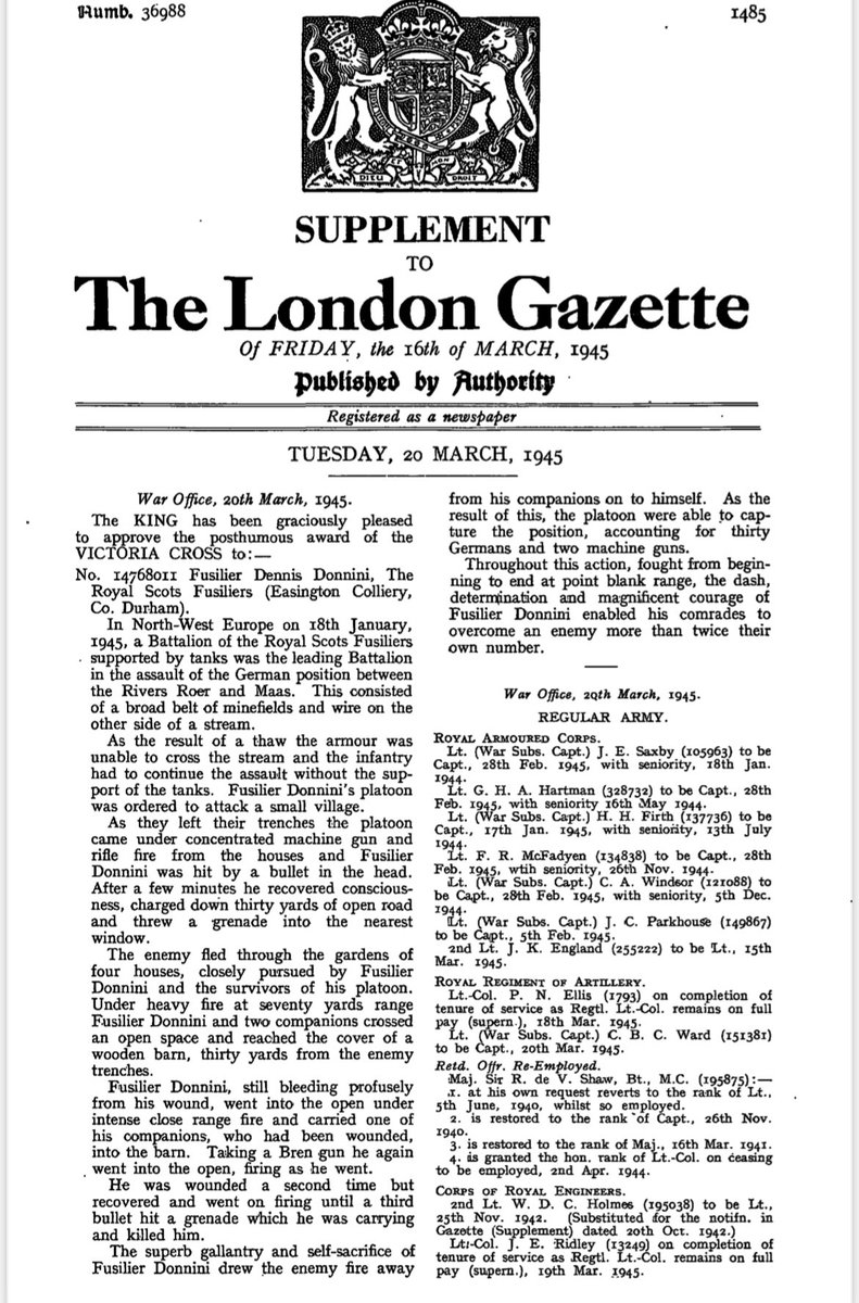 A Coy led the attack and quickly bogged down under intense fire, Donnini realising that the initiative had to be regained moved forward....please read the London Gazette VC citation on this photo  @wehavewayspod