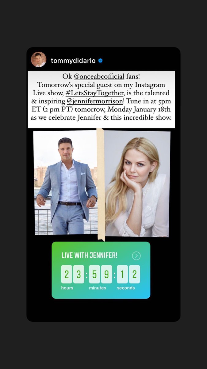 AllAboutJMo's tweet image. 📱 ICYMI @jenmorrisonlive will be joining @tommydidario on his next Instagram live episode of #LetsStayTogether!

📆 Monday January 18, 2021 
⏰ 5 PM ET, 2 PM PT, 4 PM CST, 10 PM GMT, 11 PM CET
📍 instagram.com/tommydidario?i…

📸 @jenmorrisonlive’s Instagram story

#JenniferMorrison