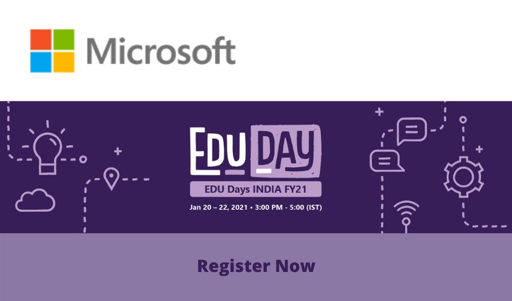 imd1official's tweet photo. Microsoft Education India is organizing virtual EDU Days Event from 20th to 22nd Jan, for Education system leaders, Principals, Policy makers and Innovative Educators. 
On Jan 21st 4.10 pm, I Am The 1’s YoGo - Holistic Development Program will be featured.
https://t.co/UfCfsS87sD https://t.co/BeynWfsz5j