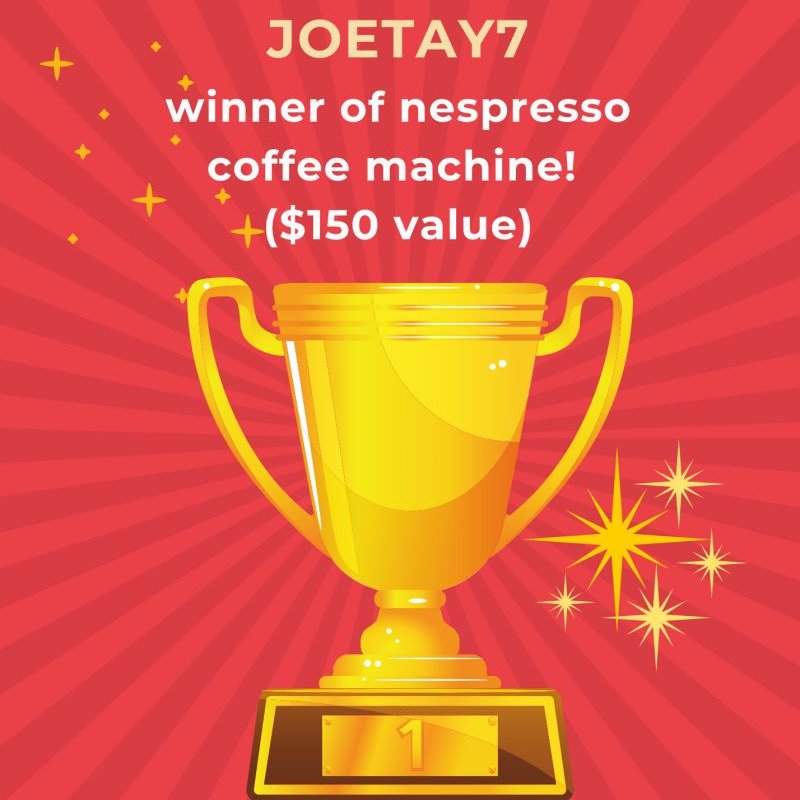 Congratulations to our winner of the Nespresso Coffee Machine Giveaway! Thank you to all that participated and stay tuned for more prizes and giveaways!