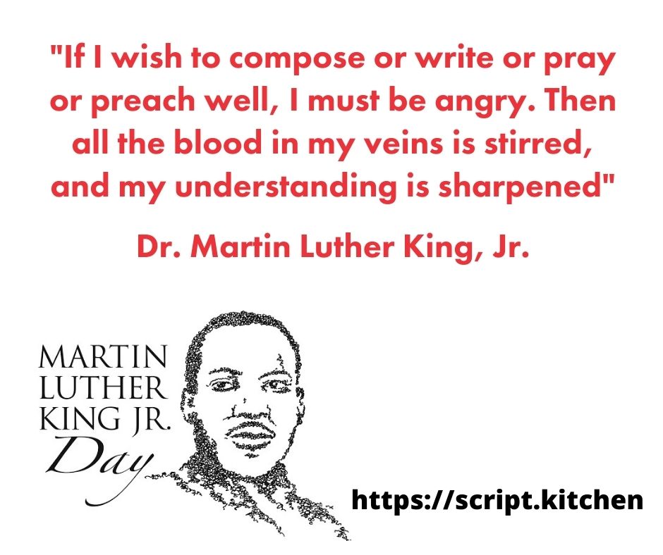 BuildYourScript's tweet photo. On this day, let us remember, celebrate & salute the great #MartinLutherKingJr @TheKingCenter #MartinLutherKingDay #scriptkitchen #JeffKitchen https://t.co/wHxRnx9GYi
