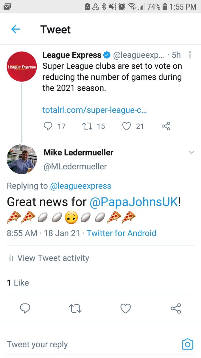 MLedermueller's tweet photo. Hehe, even Papa J's is laughing.
(2 pics)
@SuperLeague
#PizzaLeague
#RugbyLeagueDeservesBetter
#ElstoneOut https://t.co/BYFNUuNfrF