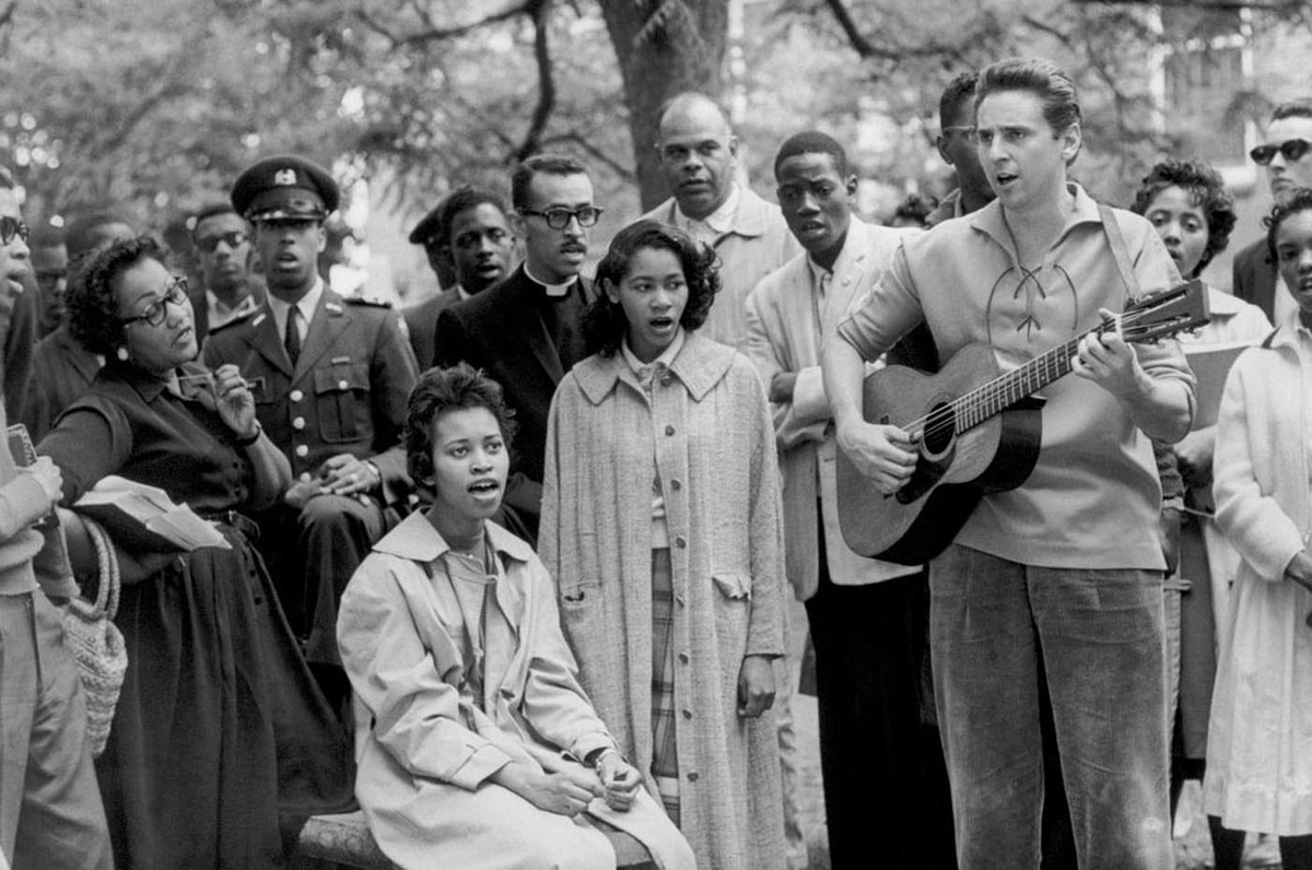 The Highlander also housed folklorists and musicians. “We Shall Overcome” was adapted from an old gospel hymn at the Highlander. Pete Seeger was a frequent guest.