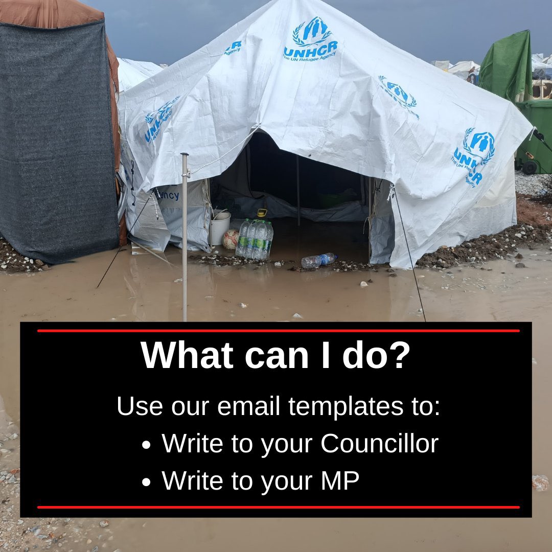 As temperatures are dropping refugees are trapped in inadequate conditions on the Aegean Islands. The tents do not keep out the wind/cold &amp; people are not provided with heaters or sufficient warm clothes  

What can you do? 

Write to your Councillor or MP 

#europemustact