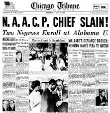 That same night, Mississippi civil rights activist and NAACP leader Medgar Evers is assassinated in his driveway. /4