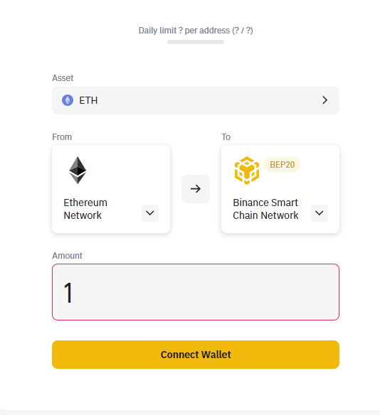 3/3 Converting Your  $ETH ->  $BNBGo to  http://www.binance.org/en/bridge&nbsp;Connect WalletSelect ETH from the drop down and input amountIt will provide an address for you to send the  $ETH toAnd now you're all set up and you can now trade on  @PancakeSwap  https://exchange.pancakeswap.finance/#/swap&nbsp;