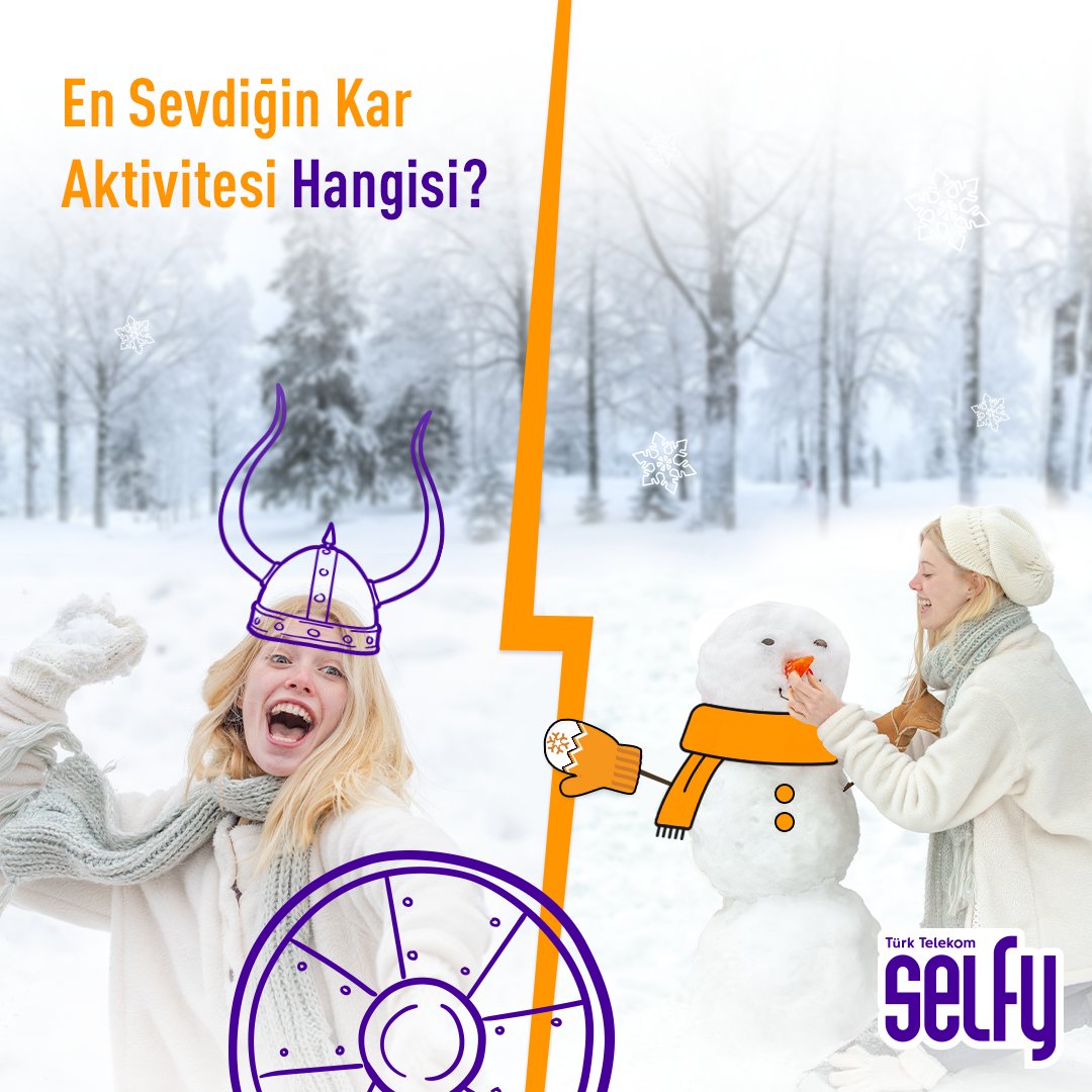 Karın keyfini çıkarmak her zaman çok zevkli ama sen en çok hangisini seviyorsun Selfy'li? Kar topu oynamak mı yoksa kardan adam yapmak mı? ☃️ ❄️ https://t.co/aY40SXDqtL