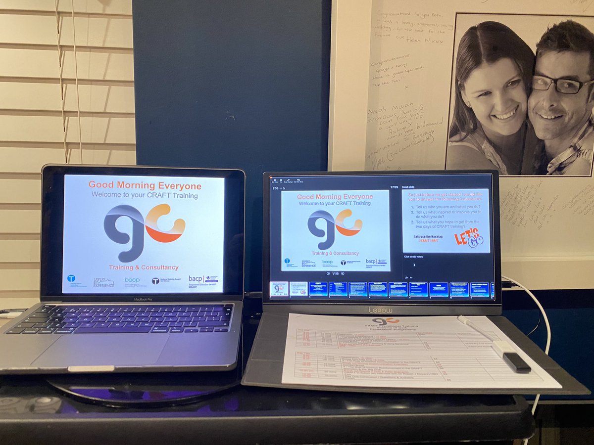 GBMC73's tweet photo. Woo Hoo 🤓 were all good to go in casa #Charlton for the first of 3 #awesome days of #CRAFT #Practitioner training hosted by my great pals @ScotFamADrugs 💛 First time delivering #CRAFT Training on line with #breakout rooms galore 😳 what could possibly go wrong 🤪 #LetsDoThis 🙌🏻 https://t.co/iA1rxWSIpA